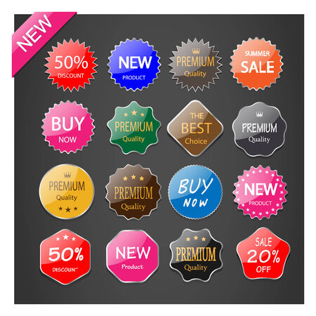 illustration set of tag のイラスト素材