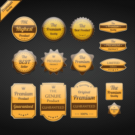 Set of retro badges and labels のイラスト素材