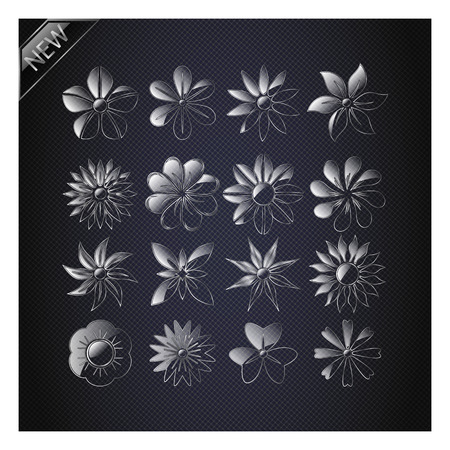 Set of Vector Flowersのイラスト素材
