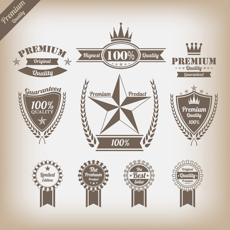 Collection of Premium Quality Labels のイラスト素材