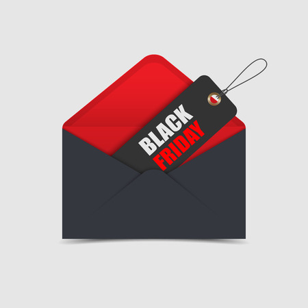 Black Friday  sales tag in envelope.のイラスト素材