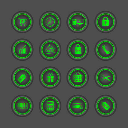 Shopping icons set. Vectorのイラスト素材
