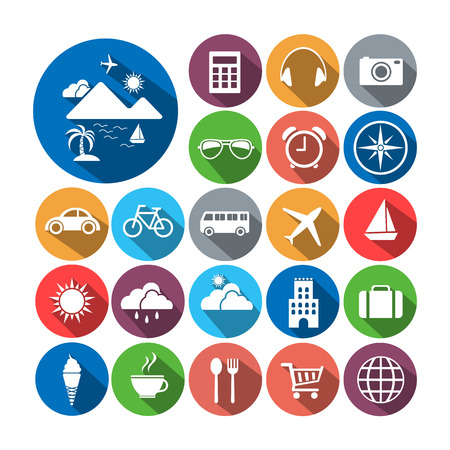 Travel and Tourism icons set. Vectorのイラスト素材