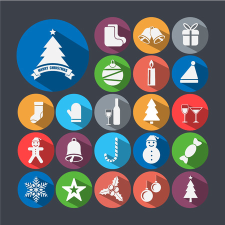 Christmas icons vector set.のイラスト素材