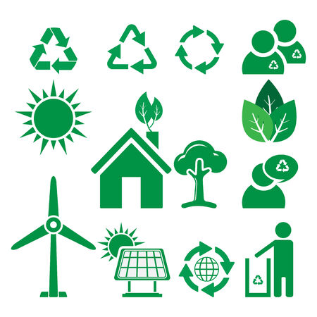 Ecology and recycle icons, vectorのイラスト素材