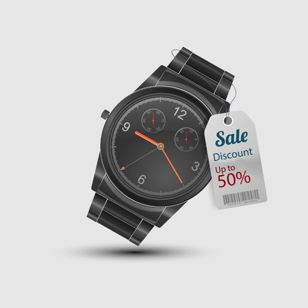 sale promotion with clockのイラスト素材