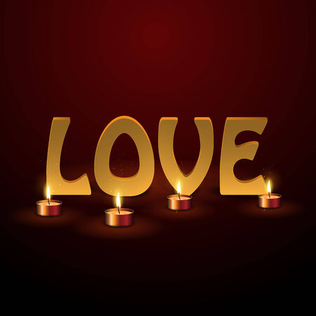 Alphabet letter Love with candles.vectorのイラスト素材