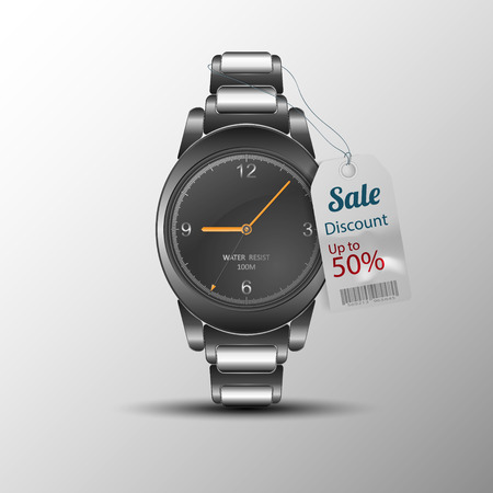 Vector realistic wrist watch.のイラスト素材