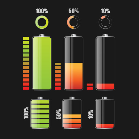 Battery charge status - vectorのイラスト素材