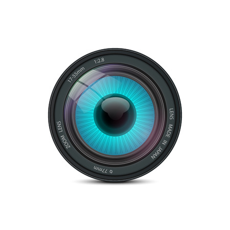 An eye inside of camera lensのイラスト素材