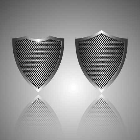 Metal shield icon. Vectorのイラスト素材