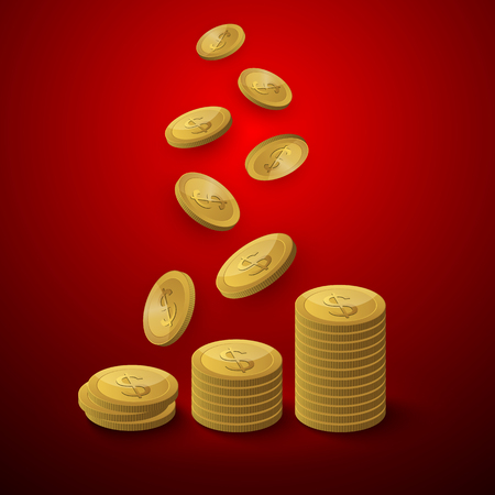 Gold coins vector illustration.のイラスト素材