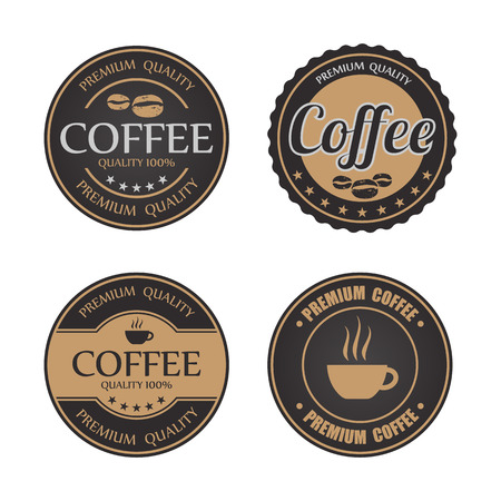 Set of vintage retro coffee badges and labelsのイラスト素材