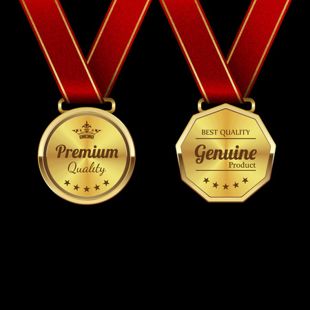 Golden labels.vectorのイラスト素材