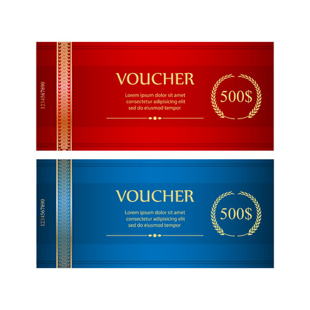 Voucher, Gift certificate, Coupon template.のイラスト素材