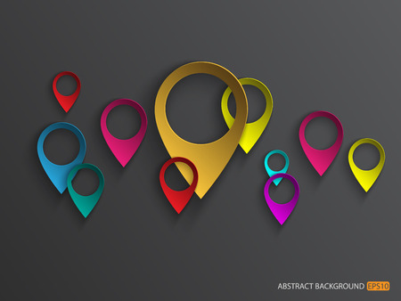 Abstract navigation map pin pointers. vectorのイラスト素材