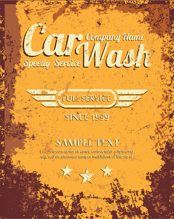 Retro car wash sign. Vectorのイラスト素材