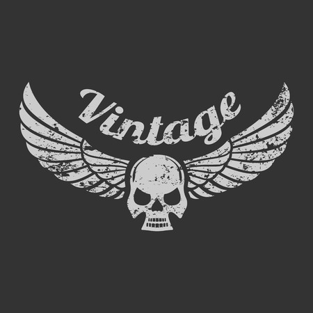 Skull with Wings Vector Illustrationのイラスト素材