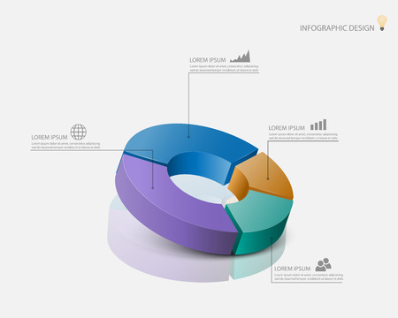3d pie chart graph. vector illustration.のイラスト素材