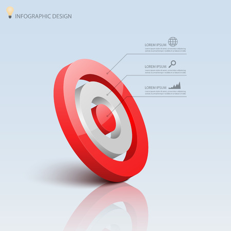 Infographic template target with darts,vectorのイラスト素材
