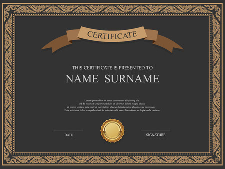 Vector certificate template.のイラスト素材