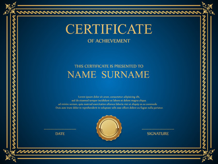Vector certificate template.のイラスト素材