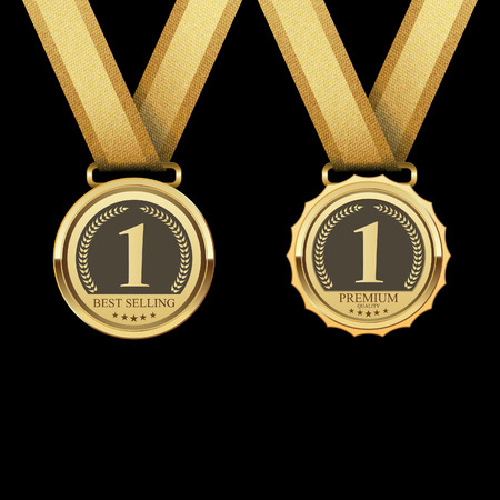 Golden metal badges,Best selling,vectorのイラスト素材