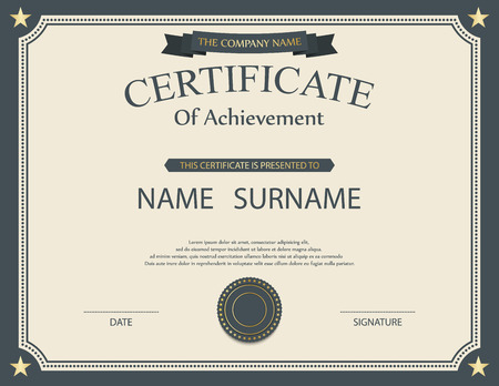 Vector certificate template.のイラスト素材