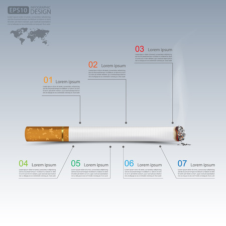 Cigarettes infographics,vectorのイラスト素材
