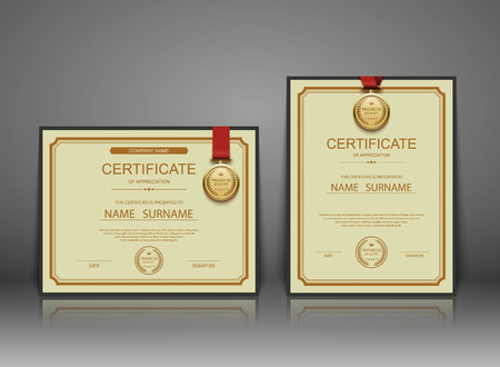 Vector certificate template.のイラスト素材