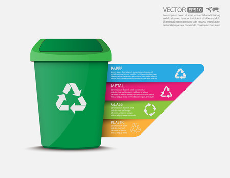 Recycle bins infographic.vectorのイラスト素材