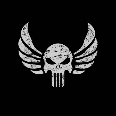 Skull with Wings Illustrationのイラスト素材