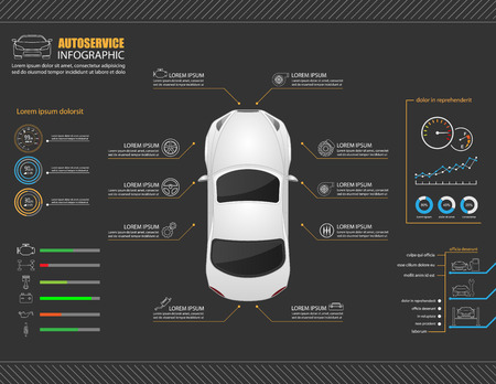 Car auto service info graphics designのイラスト素材