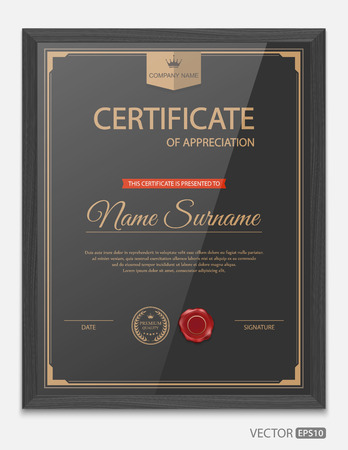 certificate templateのイラスト素材