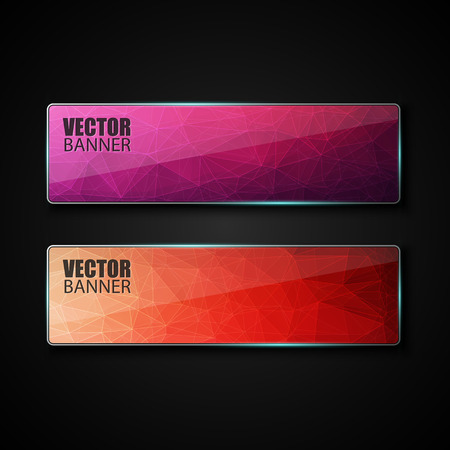 Abstract banner with polygon background, banner vectorのイラスト素材