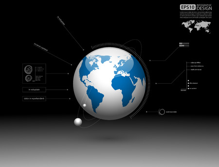 Modern infographic global template,Vectorのイラスト素材