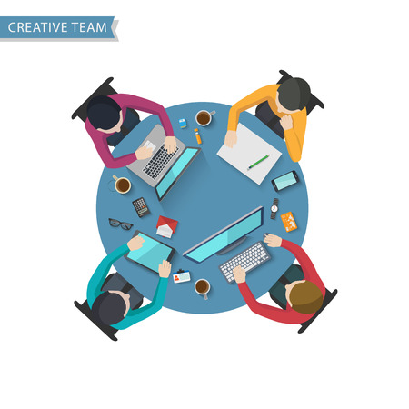 Office Worker, Business Meeting,Flat designのイラスト素材