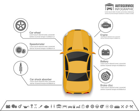 Car auto service infographics design.vectorのイラスト素材