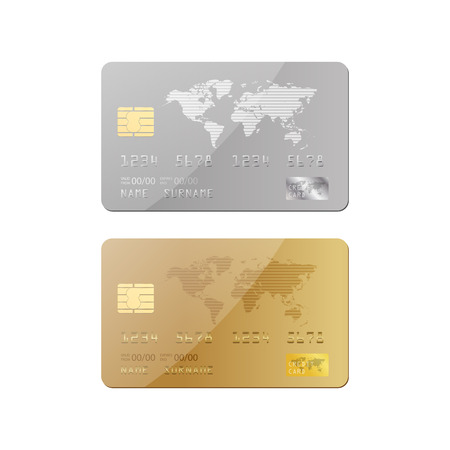Credit card isolated on white backgroundのイラスト素材
