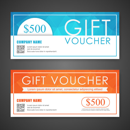 Voucher, Gift certificate, Coupon template.のイラスト素材