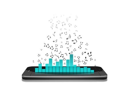 Smartphone with music notes.vectorのイラスト素材