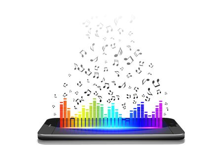 Smartphone with music notes.vectorのイラスト素材