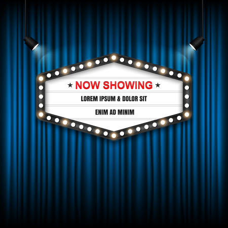 Showtime Sign, Theatre cinema Sign, Vector illustration.のイラスト素材