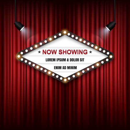 Showtime Sign, Theatre cinema Sign, Vector illustration.