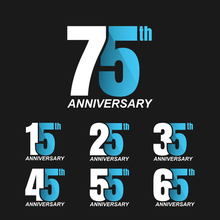 Set of anniversary signs, Anniversary Celebration.のイラスト素材