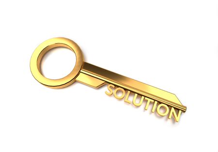 3D render Solution Key on white backgroundの写真素材