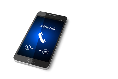 Smartphone with incoming call on display. 3D illustrationの写真素材