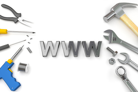Website under construction, Building web concept. 3D Illustrationの写真素材