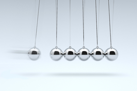 Newton's Cradle, Time cradle. 3D illustrationの写真素材