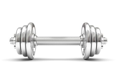 Iron dumbbell on a white background. 3D illustrationの写真素材